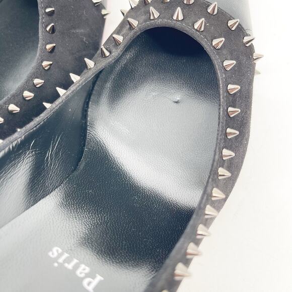 Christian Louboutin Duvette Spikes 85 Black Leather Pointed Toe Pumps EU 40.5 - Picture 9 of 11